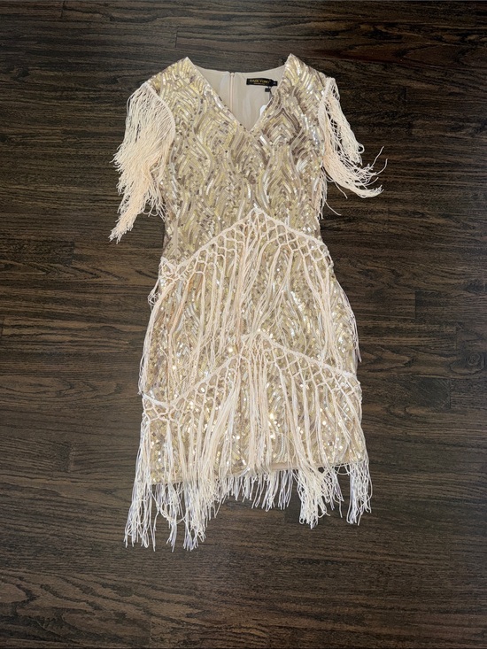 Babeyond Dresses & Skirts - Beaded Fringe Cocktail Dress - White/Cream